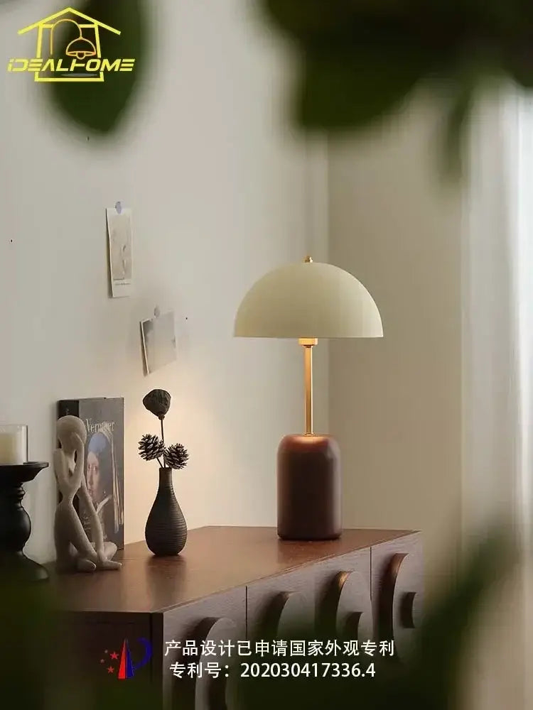 French medieval solid wood cream table lamp bedroom