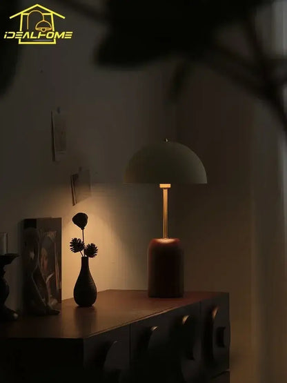 French medieval solid wood cream table lamp bedroom