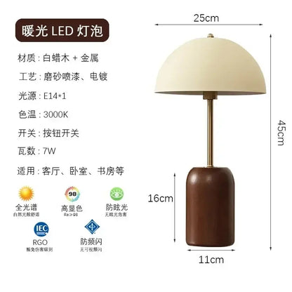 French medieval solid wood cream table lamp bedroom