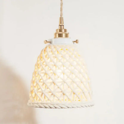 French minimalism ceramic white & gold pendant light dining room