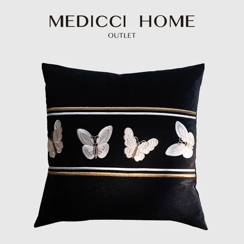 French night velvet throw pillow case black & white bedroom decor