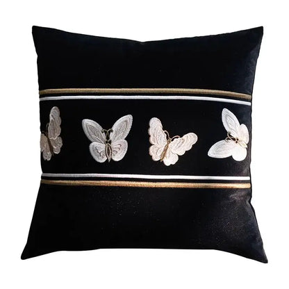 French night velvet throw pillow case black & white bedroom decor