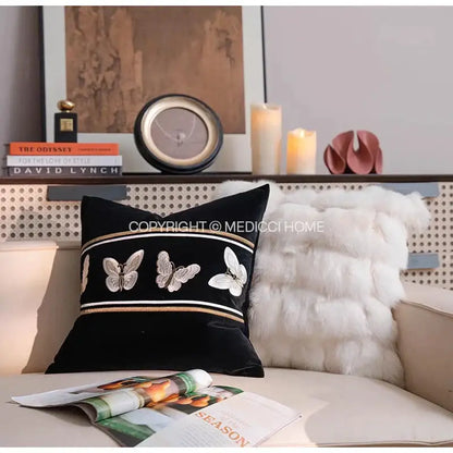 French night velvet throw pillow case black & white bedroom decor