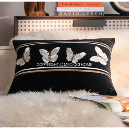 French night velvet throw pillow case black & white bedroom decor