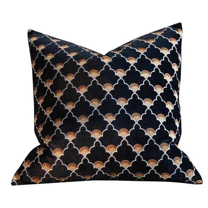 French night velvet throw pillow case black & white bedroom decor