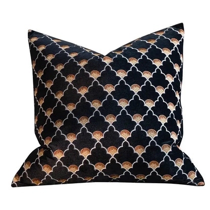 French night velvet throw pillow case black & white bedroom decor