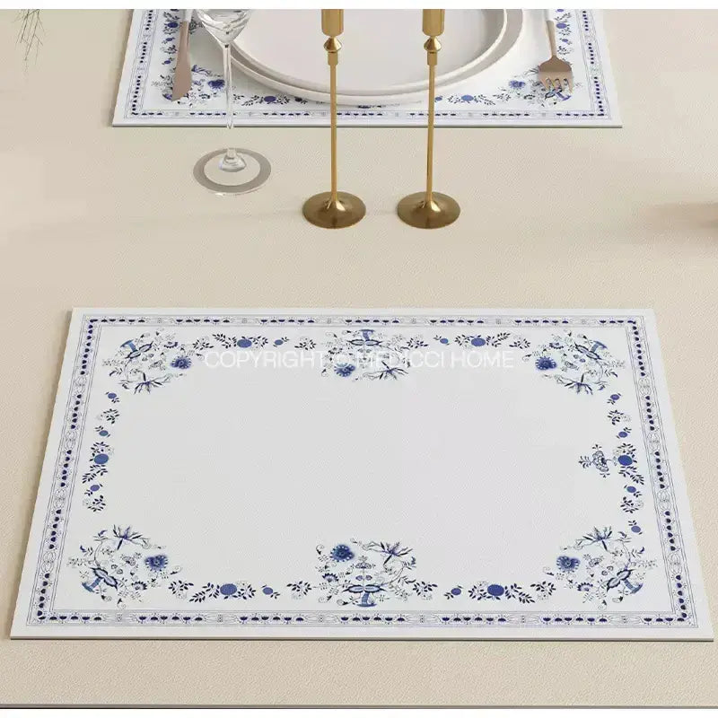 French pastoral blue onion print tablecloth – dining room decor