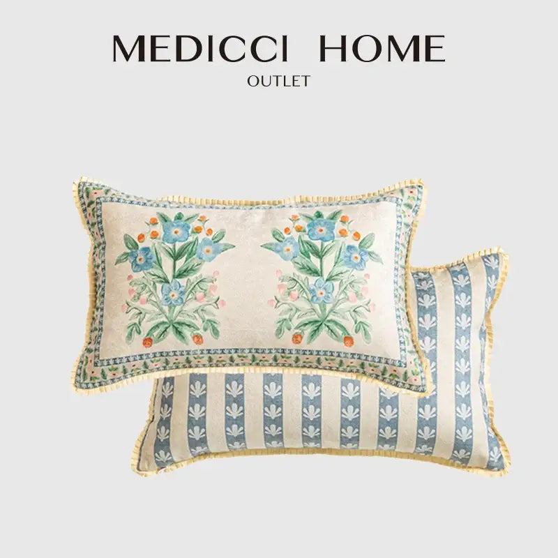 French pastoral cream floral pillow cover 30x50cm bedroom decor