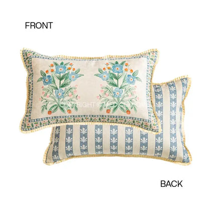 French pastoral cream floral pillow cover 30x50cm bedroom decor