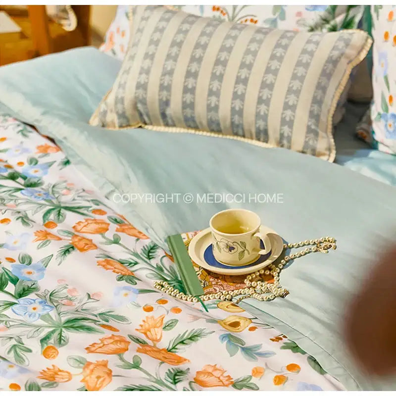 French pastoral cream floral pillow cover 30x50cm bedroom decor