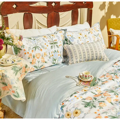 French pastoral cream floral pillow cover 30x50cm bedroom decor