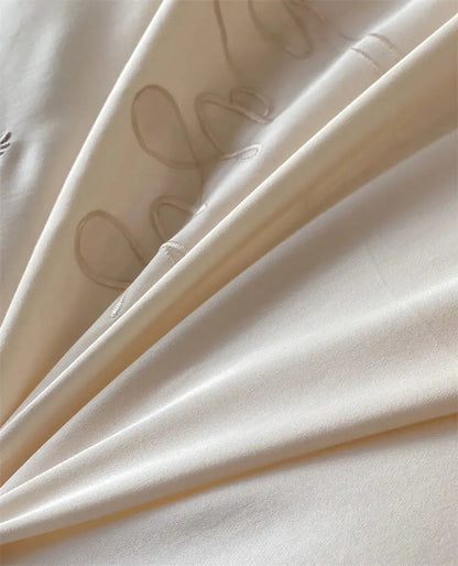 French princess 1000tc cream & pink floral bedding set bedroom ruffles