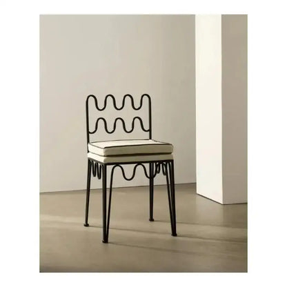 French retro wave black and cream dining table set dining room