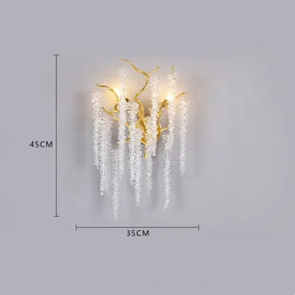 French romantic gold crystal branch chandelier dining room light