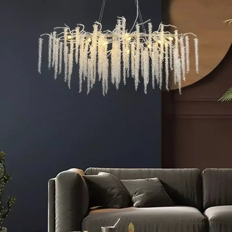 French romantic gold crystal branch chandelier dining room light