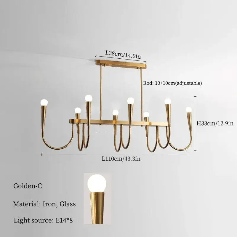 French style black and gold pendant light dining room chandelier