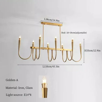 French style black and gold pendant light dining room chandelier