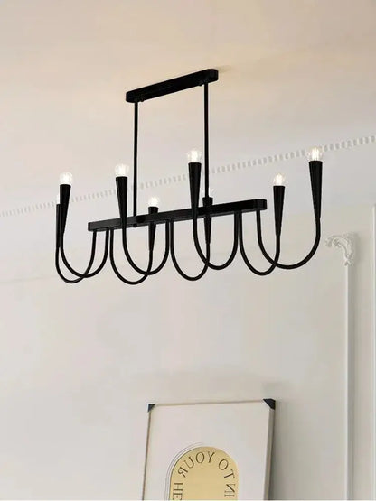 French style black and gold pendant light dining room chandelier