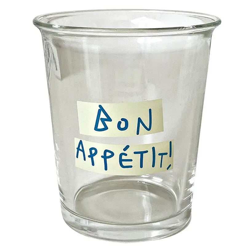 French style bon appetit glass tumbler cup kitchen juice glass