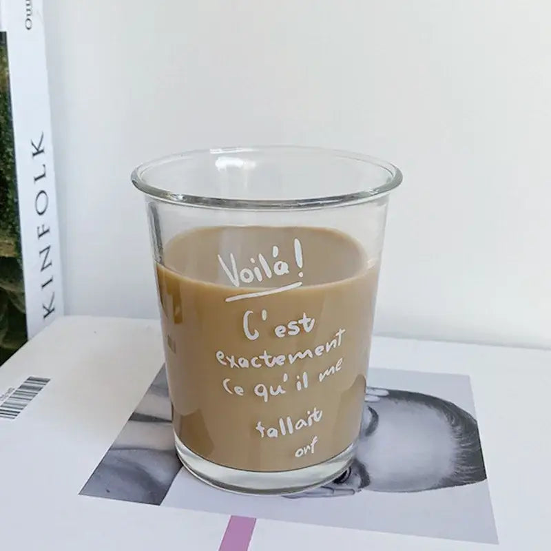 French style bon appetit glass tumbler cup kitchen juice glass