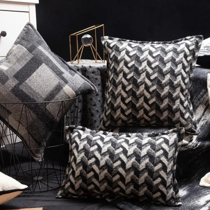 French style decor black & white zigzag pillowcase living room decor