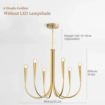 French style gold & black pendant light chandelier dining room