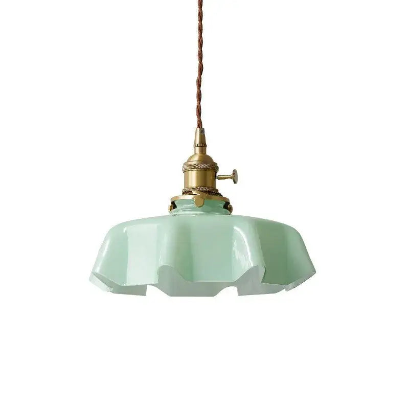 French vintage mint green glass pendant light for kitchen island