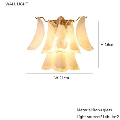 French white glass petal chandelier dining room pendant lights
