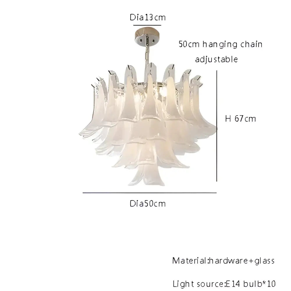 French white glass petal chandelier dining room pendant lights