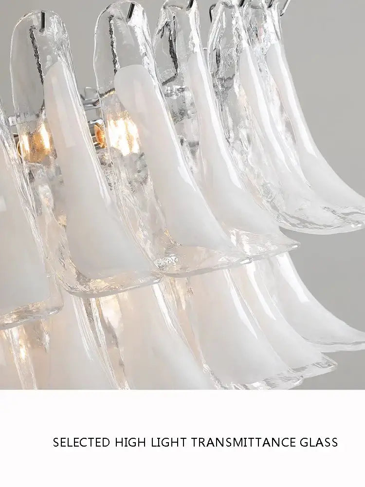 French white glass petal chandelier dining room pendant lights