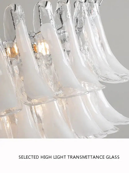 French white glass petal chandelier dining room pendant lights