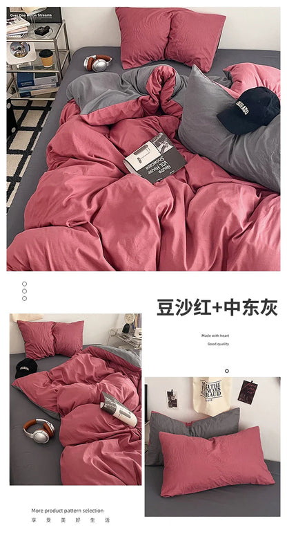 DecorBites™ Fresh Solid Color Cotton Quilt Set - 4-Piece