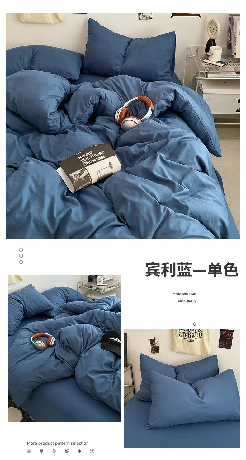 DecorBites™ Fresh Solid Color Cotton Quilt Set - 4-Piece