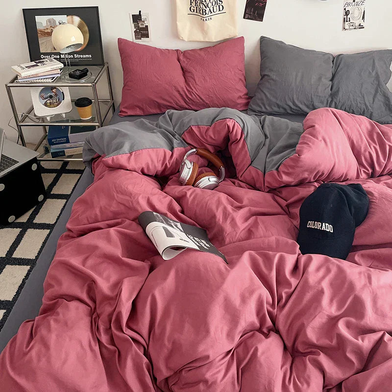 DecorBites™ Fresh Solid Color Cotton Quilt Set - 4-Piece