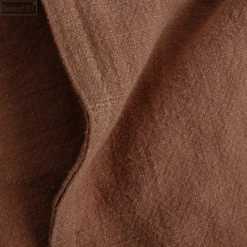 Fringed earth tone linen pillow cover living room decor