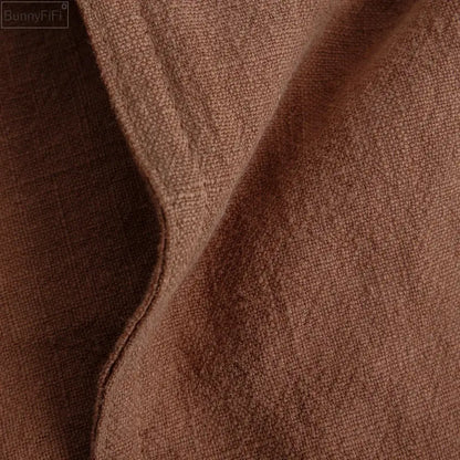 Fringed earth tone linen pillow cover living room decor