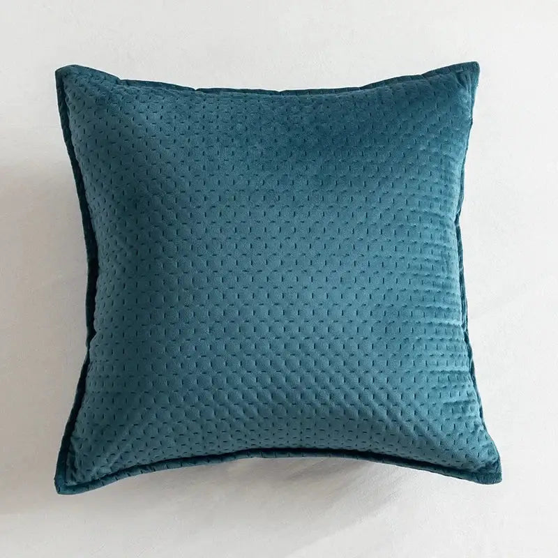 Fringed velvet cushion cover – living room quilted pillow