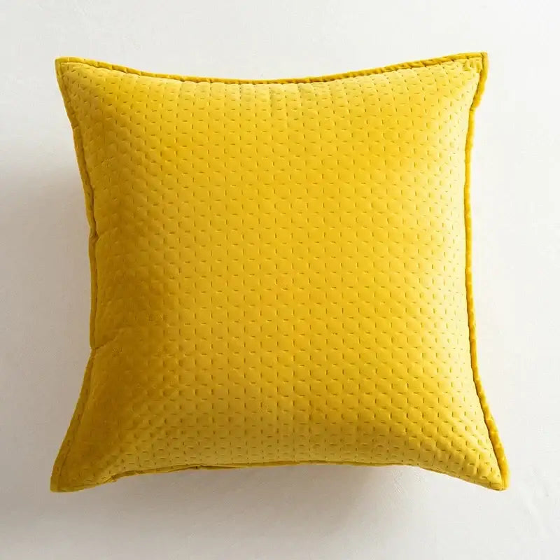Fringed velvet cushion cover – living room quilted pillow
