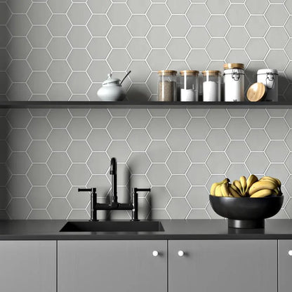 Pebble Glossy Hexagon 5 Ceramic Tiles 5