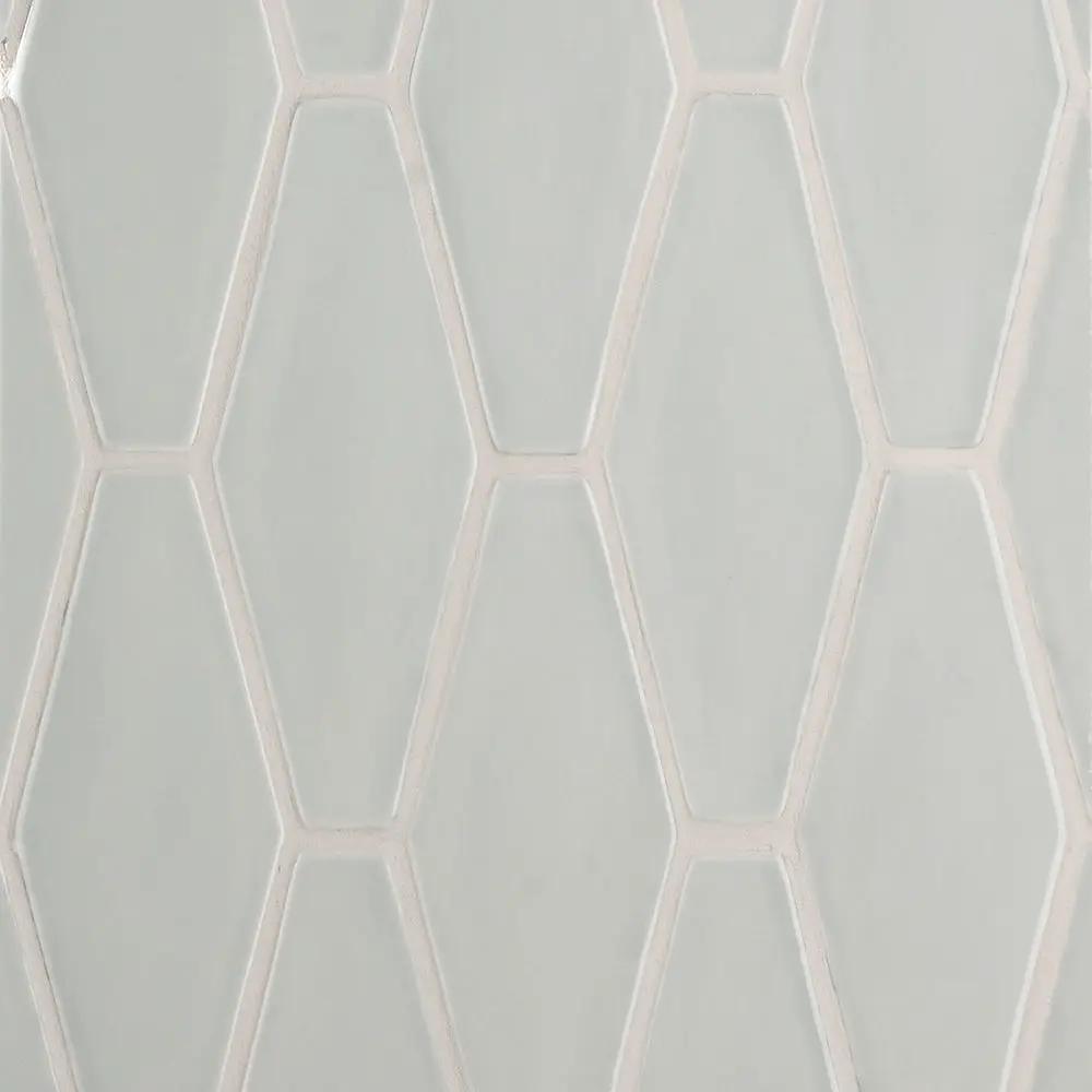 Pebble Glossy Longest Hexagon Ceramic Tiles 3x7 7/8