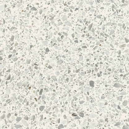 Frontier20 Diamond White Grip Stair Tread Bullnose Terrazzo Look Porcelain Moldings 12x24