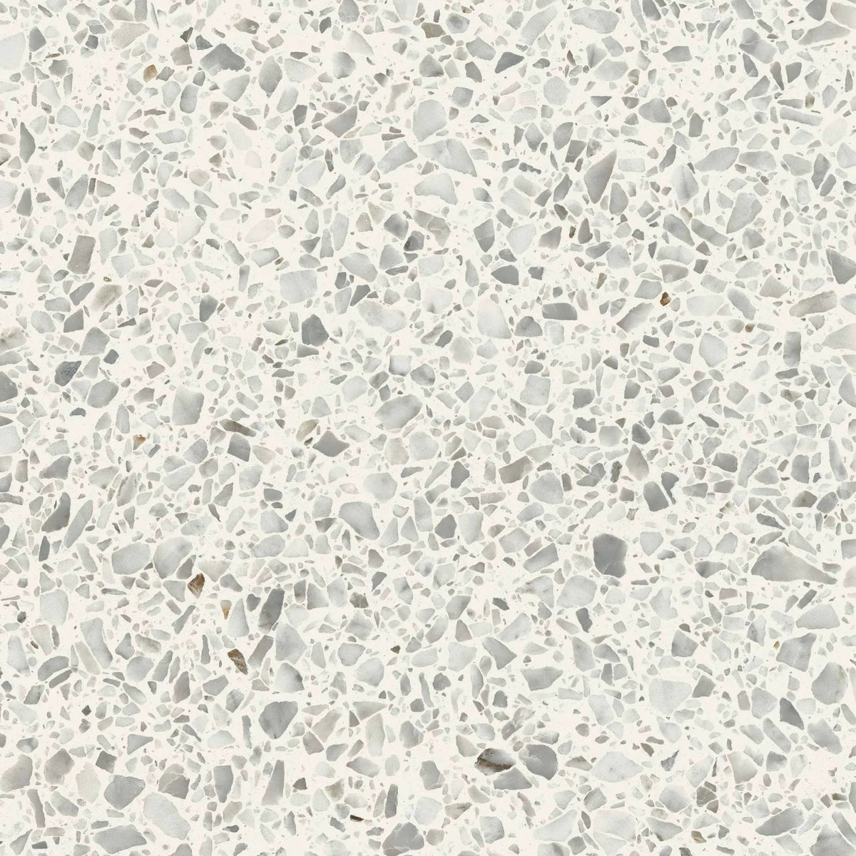 Frontier20 Diamond White L Shape Mitered Edge Corner Left Terrazzo Look Porcelain Moldings 12x24