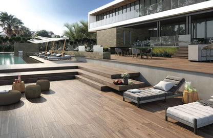 Frontier20 Essence Brown Wood Look Porcelain Pavers 12x48