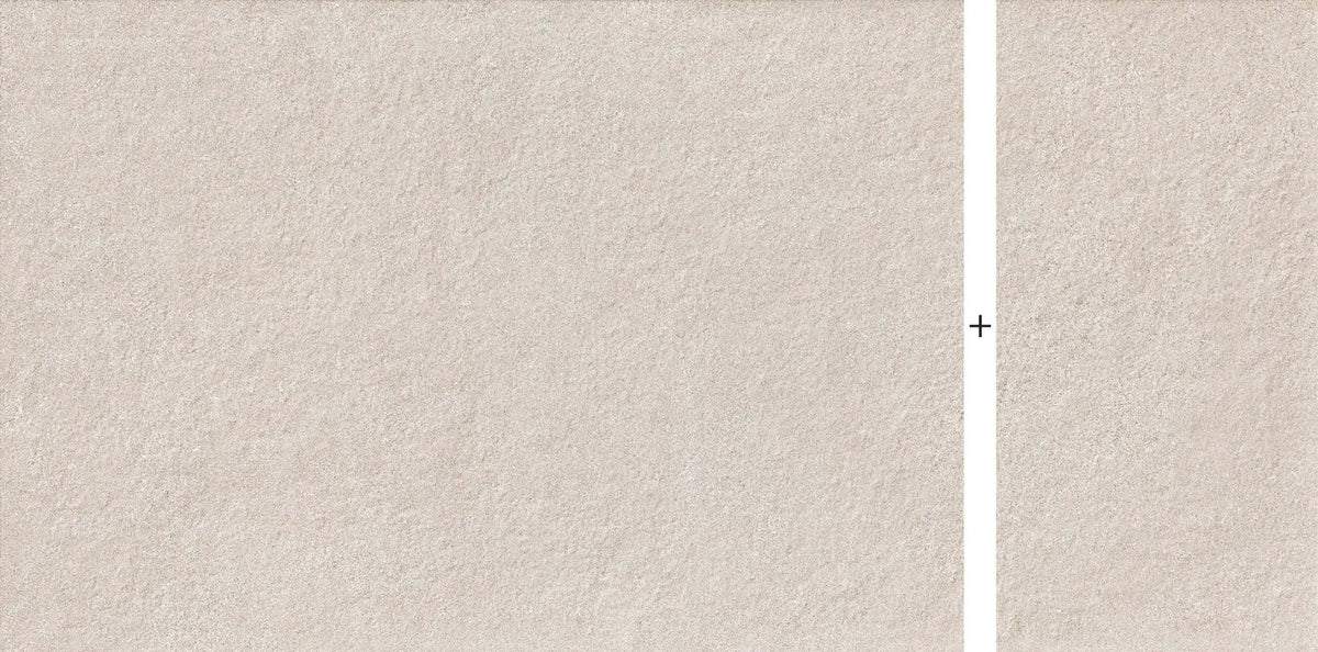 Frontier20 Indiana Grey Select Mix + Limestone Look Porcelain Pavers 24x48