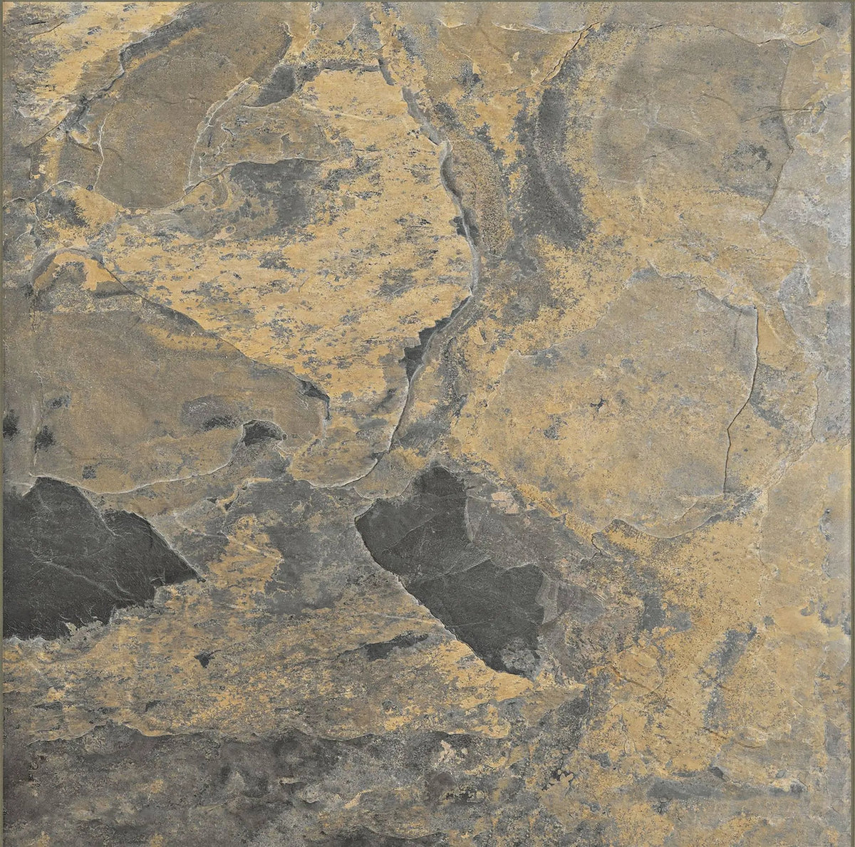 Frontier20 Rustic Gold L Shape Mitered Edge Corner Right Slate Look Porcelain Moldings 12x24
