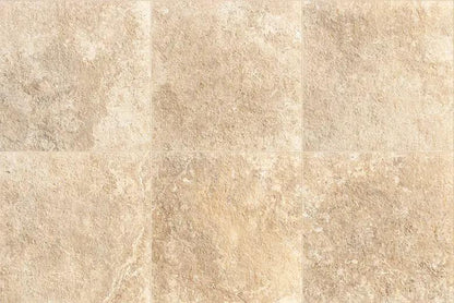 Frontier20 Travertine Cross Cut Cream L Shape Corner Closure Left Look Porcelain Moldings 12x24