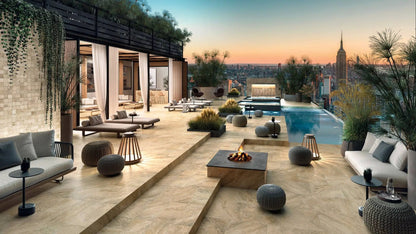 Frontier20 Travertine Cross Cut Philadelphia Look Porcelain Pavers 12x24