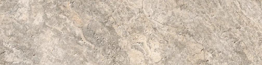 Frontier20 Travertine Cross Cut Silver Linear Cover Drain Set Look Porcelain Moldings 24x48