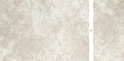 Frontier20 Travertine Cross Cut White Mix + Look Porcelain Pavers 24x48