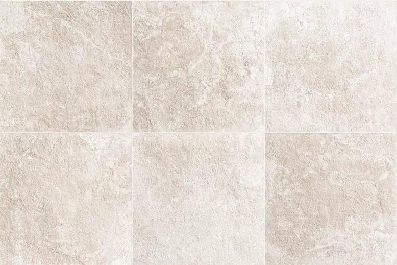 Frontier20 Travertine Cross Cut White Coping & Stair Tread Corner Right Bullnose Look Porcelain Moldings 12x48